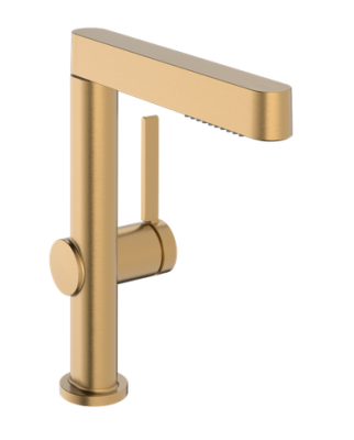Смеситель для раковины с донным клапаном, выдвижной излив, бронза Hansgrohe Finoris 76063140