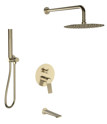 Душевая система со смесителем для ванны, встраиваемая, золото ESKO Shanghai 7in1SHAGold