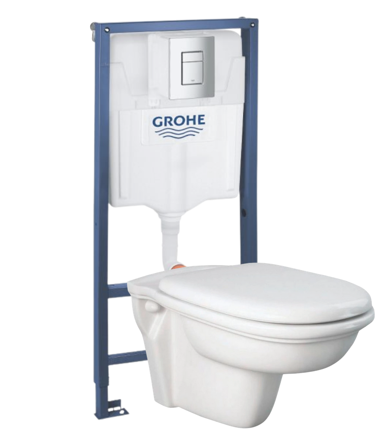 Комплект 4в1: Инсталляция c панелью смыва 38772001, унитаз, крышка-сиденье Rak Washington K25092303