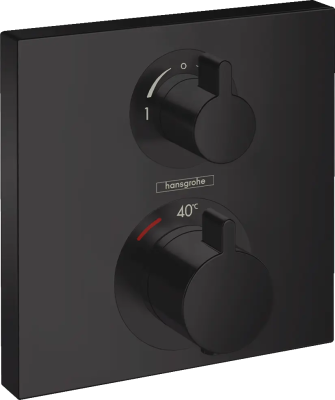 Термостат для душа, внешняя часть, черный Hansgrohe Ecostat Square 15714670