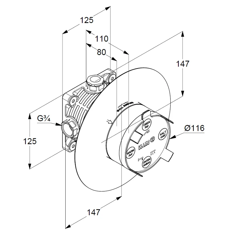 Душевая система с термостатом для душа, встраиваемая, 5в1, хром Kludi Ameo 419300575