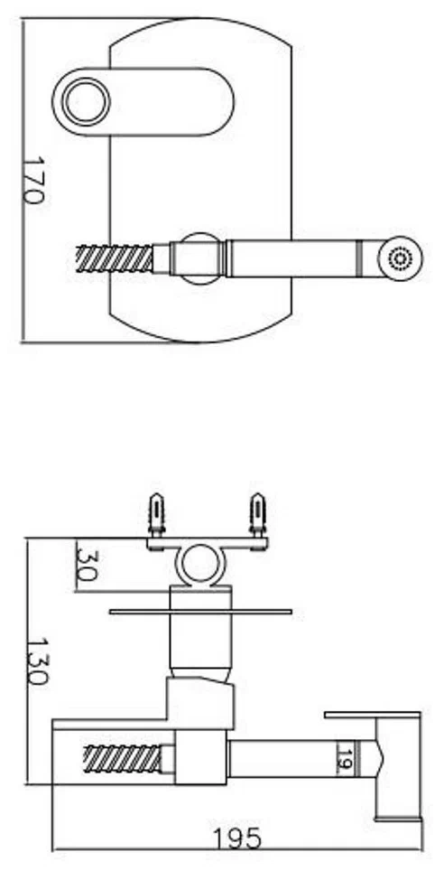 Гигиенический душ со смесителем, хром ESKO SMH07