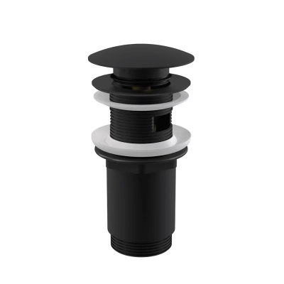 Донный клапан для раковины, большая заглушка, черный Alcaplast Click-Clack A392BLACK Донный клапан для раковины, большая заглушка, черный Alcaplast Click-Clack A392BLACK