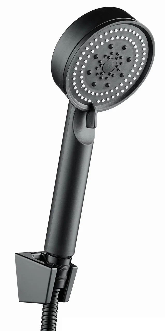 Ручной душ с держателем и шлангом, черный VODA VS101Black