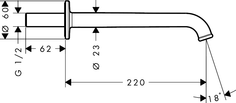Излив для ванны, 220 шлиф. никель AXOR Archivio 34048820
