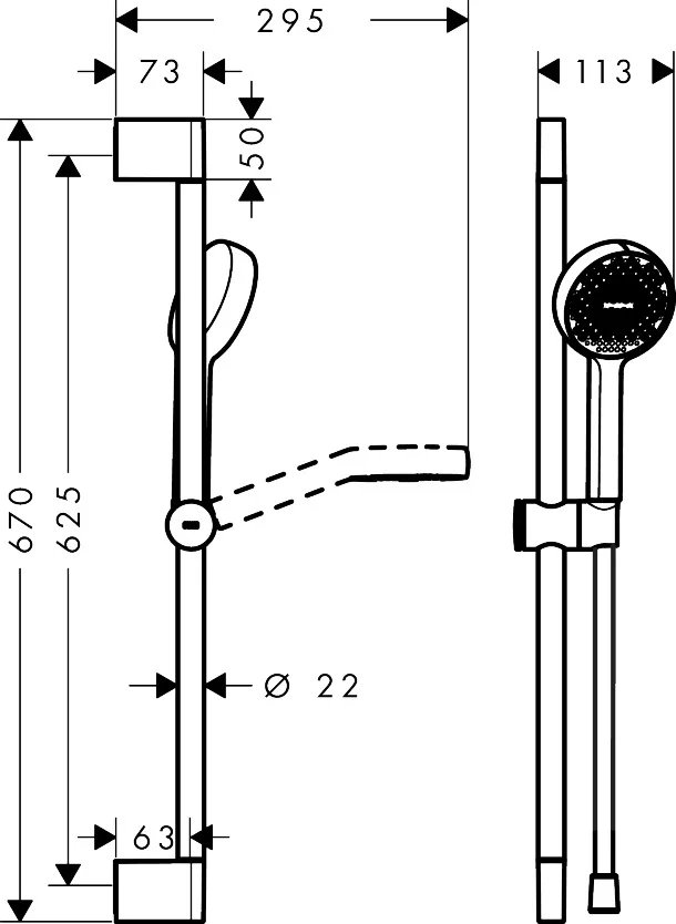 Душевой гарнитур 950, черный Hansgrohe Activera Select S 2jet 28044670