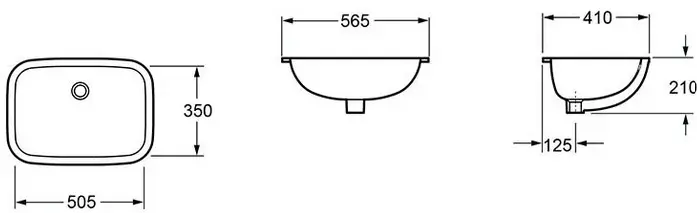 Раковина встраиваемая снизу 51, белая Jacob Delafon Vox EVV002-00