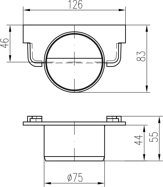 Боковой слив наружного водосточного желоба MCH CH1123