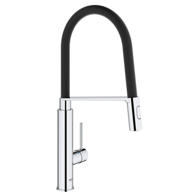 Смеситель для кухни с профессиональной лейкой, черный/хром Grohe Concetto 31491000
