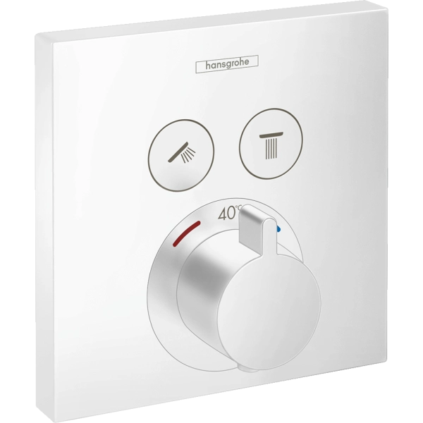 Термостат для душа, встраиваемый, для 2 потр., белый Hansgrohe ShowerSelect 15763700