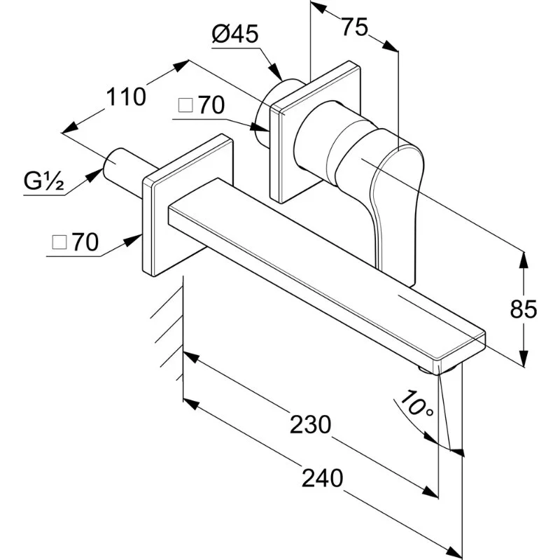 Смеситель для раковины, на 2 отверстия, хром Kludi Zenta 482450565
