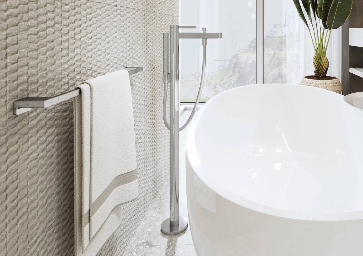 Смеситель для ванны, напольный, хром Hansgrohe Finoris 76445000