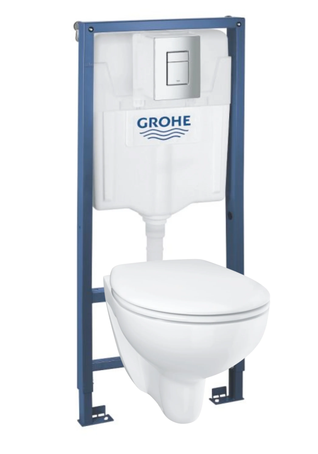 Комплект 4в1: Инсталляция 38772001, унитаз безободковый GROHE Bau Ceramic 39351000/38772001