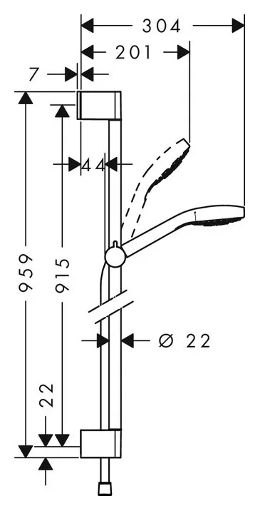 Душевой гарнитур 900, хром Hansgrohe Croma Select E 26590400