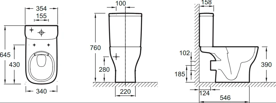 Унитаз напольный, безободковый, белый Jacob Delafon Struktura UJAJ102-WTE