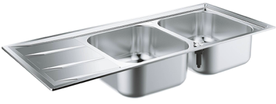 31587SD0 Мойка из нержавеющей стали с корзинчатым вентилем, оборачиваемая, 2 чаши, K400 80-S 116/50 