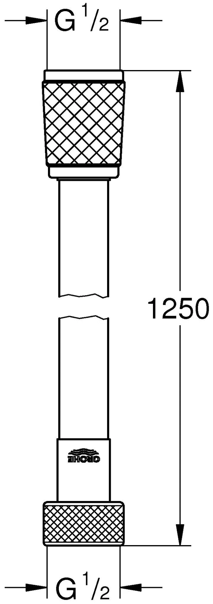 Душевой шланг 1250, хром Grohe Relexa 28150001