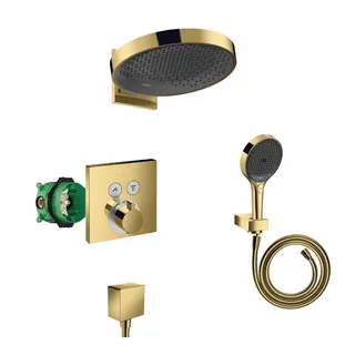 Верхний душ 360, с настенным креплением, золото Hansgrohe Rainfinity 26230990