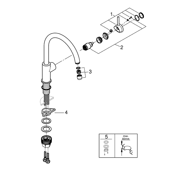 Смеситель для кухни GROHE BauClassic 31234001