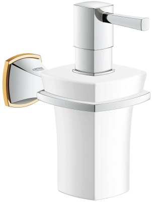 Стакан керамический с держателем, хром/золото Grohe Grandera 40626IG0 Стакан керамический с держателем, хром/золото Grohe Grandera 40626IG0