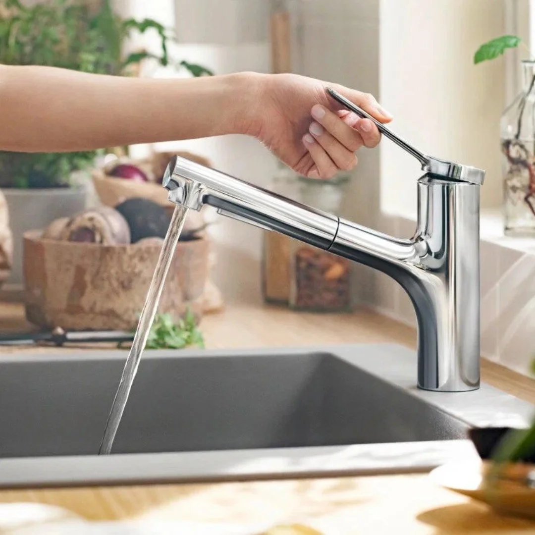 Смеситель для кухни 150, выдвижной излив, хром Hansgrohe Zesis M33 74800000