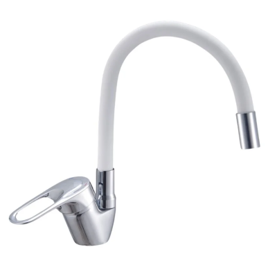 Смеситель для кухни, хром-белый VODA Elastic EH519white