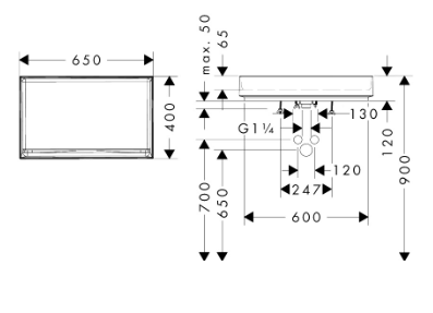 Раковина накладная 65, черная Hansgrohe Xuniva Evo E 60326670