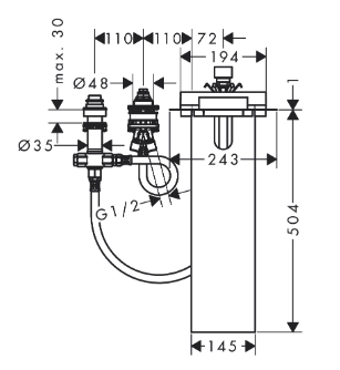 Скрытая монтажная часть Hansgrohe 13481180