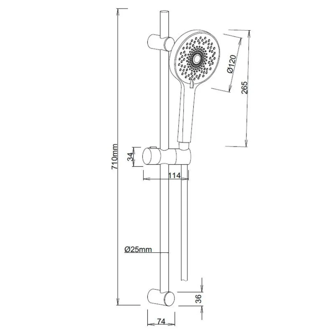 Душевой гарнитур, хром ESKO SSS712