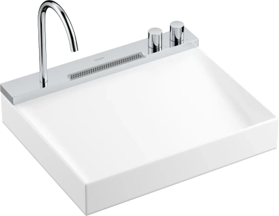 Раковина накладная 58, со смесителем, белая Hansgrohe Avalegra AquaUnit 22472000