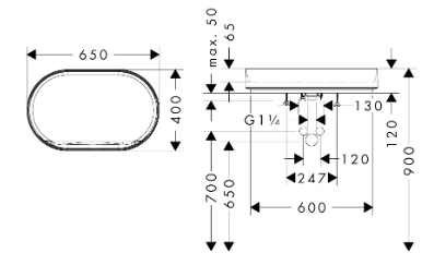 Раковина накладная 65, бежевый Hansgrohe Xuniva Evo U 60325780