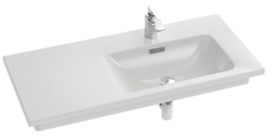 EXAD112-00 VOX Подвесная раковина-столешница 100 х 46 см, с «левым» крылом, Для самостоятельной уста
