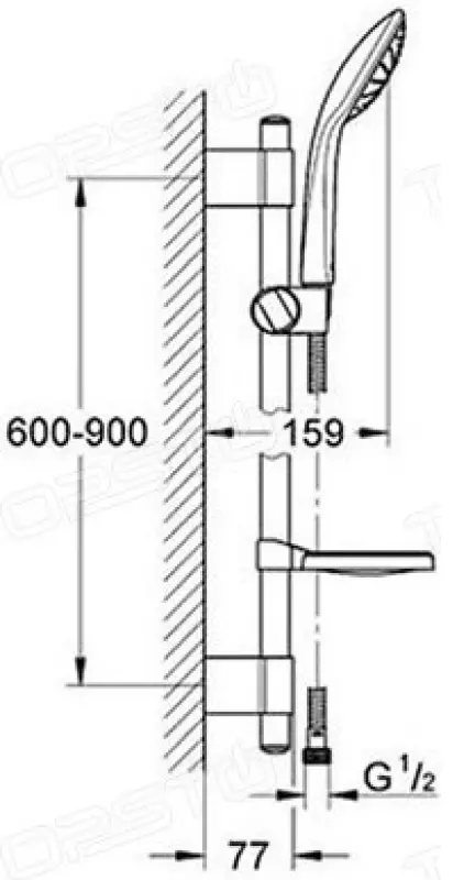Душевой гарнитур 900, хром Grohe Euphoria 110 Mono 27269001