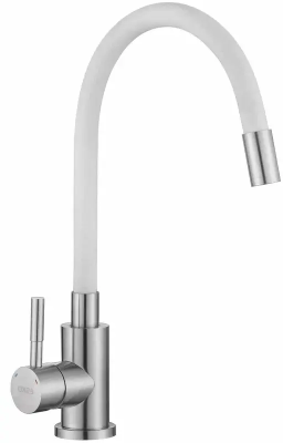 Смеситель для кухни, гибкий излив, белый ESKO Snake K44 W