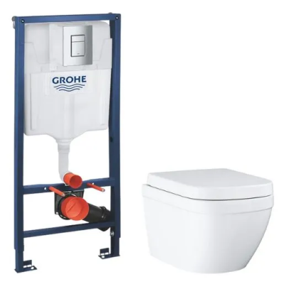 Комплект 4в1: Инсталляция 38772001, унитаз с крышкой-сиденьем 39693000 Euro Ceramic K23090602