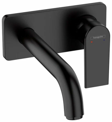 Смеситель для раковины, настенный, черный Hansgrohe Vernis Shape 71578670 Смеситель для раковины, настенный, черный Hansgrohe Vernis Shape 71578670