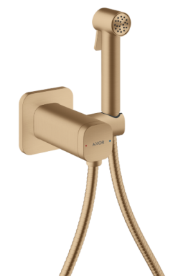 Гигиенический душ с держателем и шлангом 1250, шлиф.бронза AXOR Bidette Showers 29243140