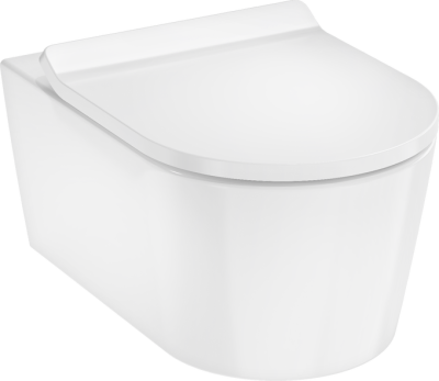 Унитаз подвесной со смывом торнадо и крышкой-сиденьем SoftClose, белый Hansgrohe EluPura S 60344450 Унитаз подвесной со смывом торнадо и крышкой-сиденьем SoftClose, белый Hansgrohe EluPura S 60344450