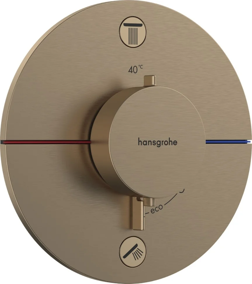 Термостат для душа, встраиваемый, на 2 потребителя, бронза Hansgrohe ShowerSelect Comfort S 15554140
