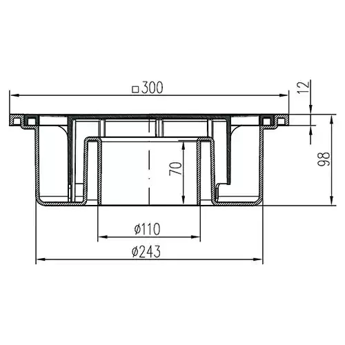 Трап точечный для пола, нижний слив MCH 220P