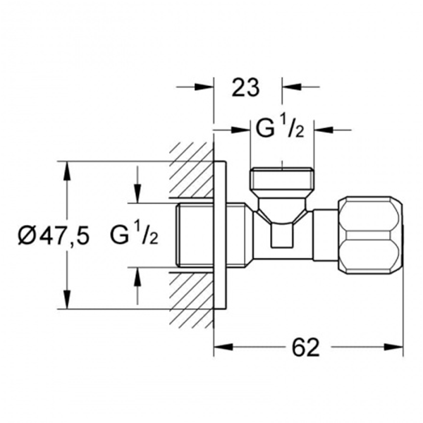 Угловой вентиль для подключения смесителей Grohe 22016000