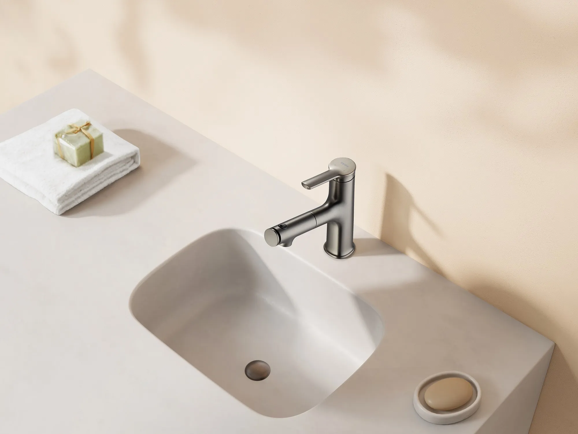 Смеситель для раковины, серый SSWW SATM016B-GA0-1