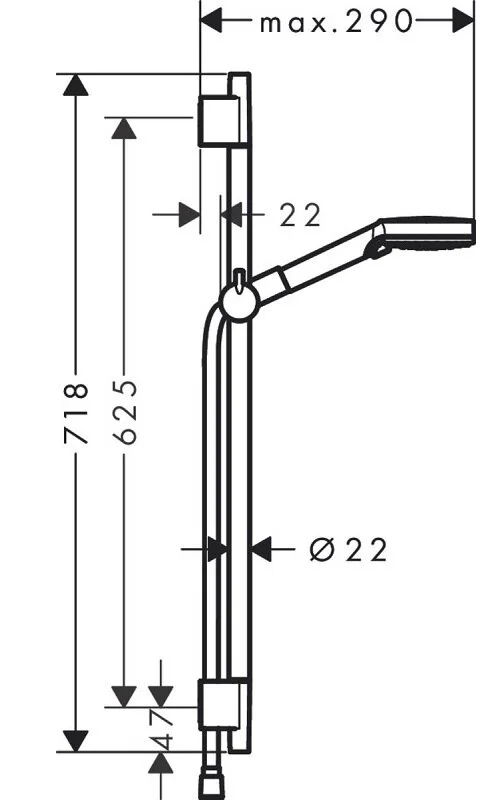 Душевой гарнитур 650, черный Hansgrohe Vernis Blend Vario 26422670