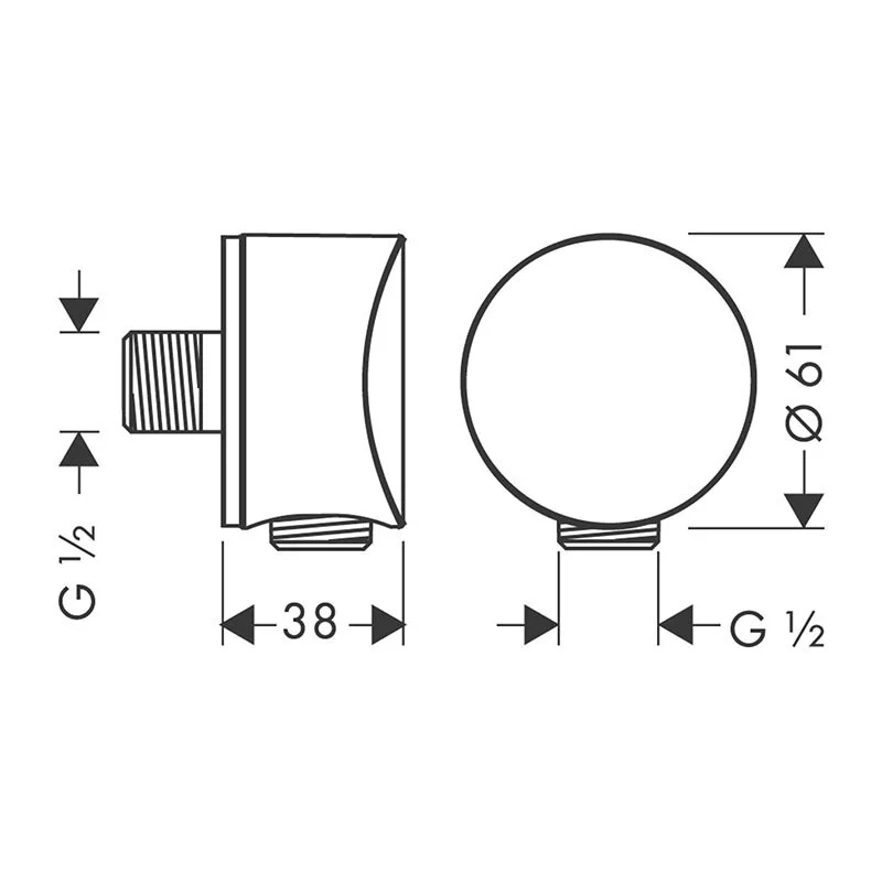 Подключение для душевого шланга, хром Hansgrohe Fixfit S 26453000