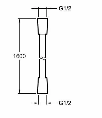 Душевой шланг 1600, черный Jacob Delafon E75206-BL