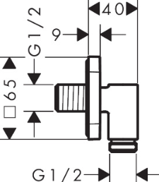 Подключение для душевого шланга, шлиф. черный хром AXOR Wall outlet Fine 36739340