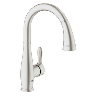 Смеситель для кухни с выдвижной лейкой, суперсталь Grohe Parkfield 30215DC1