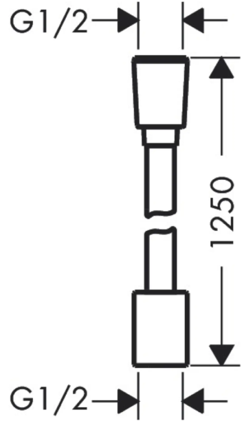 Душевой шланг 1250, хром Hansgrohe Designflex Textile 28220000