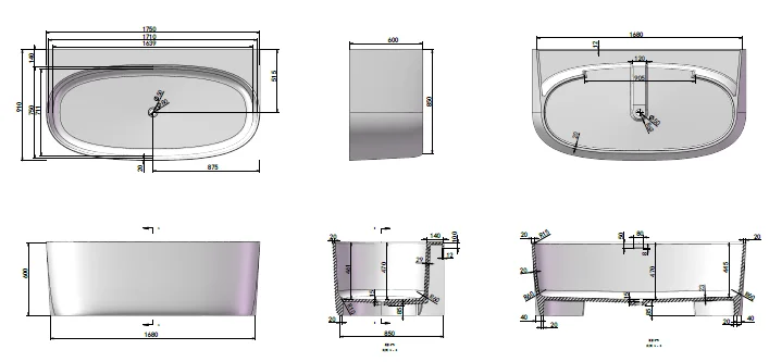 Ванна 175х91, белая SSWW WB1920