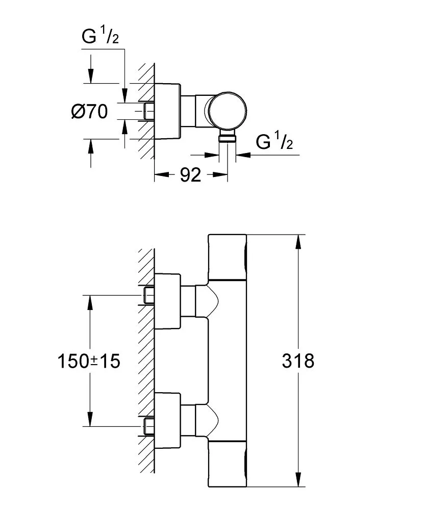 Термостат для душа, хром Grohe Grohtherm 3000 Cosmopolitan 34274000